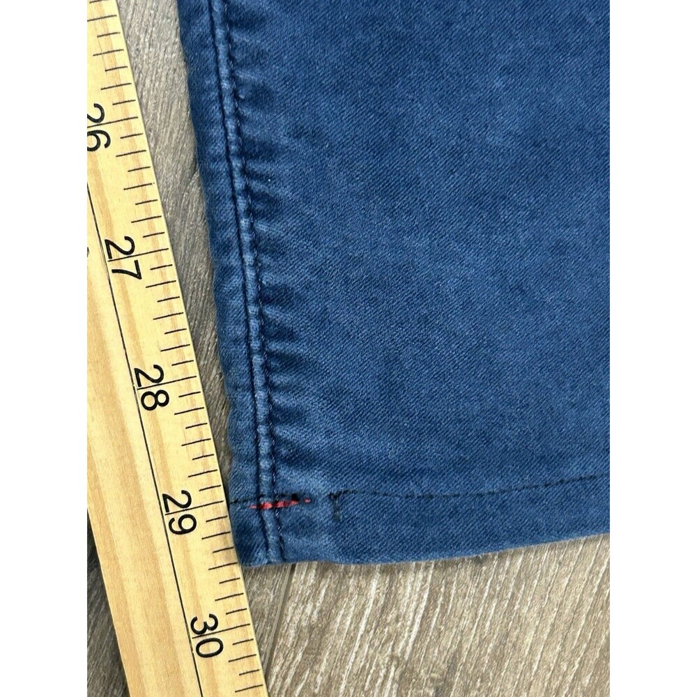 Isaia Napoli Velvet Pants Mens 32 Blue Cotton Stretch Italy Luxury FLAW - Picture 12 of 13